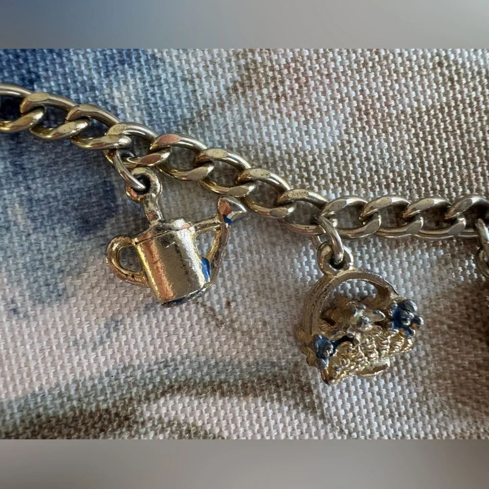 Danish Themed Children’s Silver Charm Bracelet Unique Charms Dutch Clogs Vintage